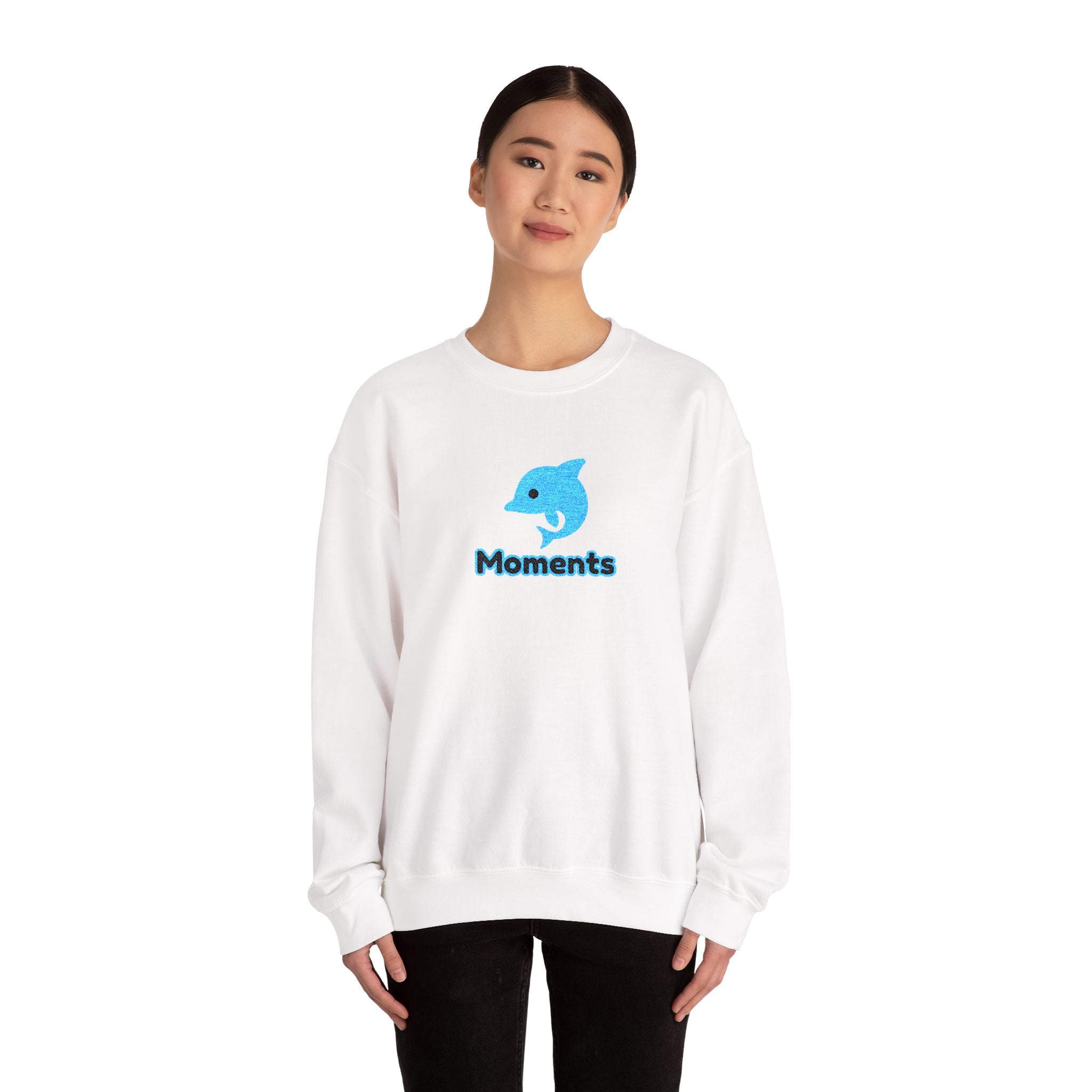 Embroidered Dolphin Moments Crewneck Sweatshirt