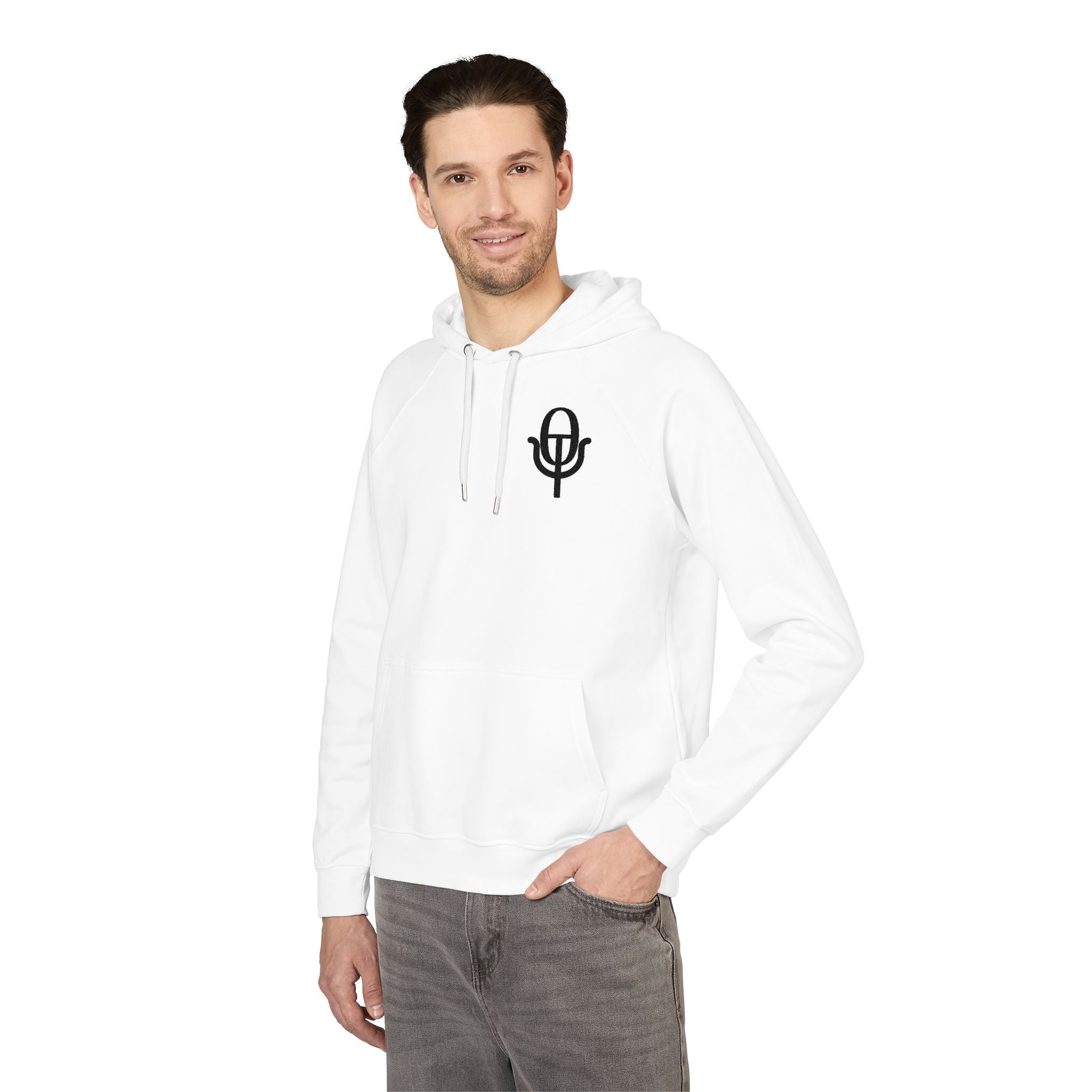Theta & Psi Embroidered Hoodie — Greek Letter Raglan Hoodie