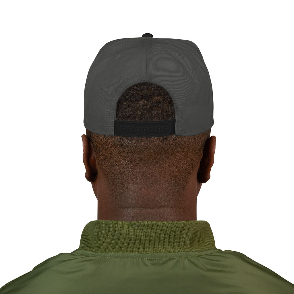 Phi-Lambda Sigil Snapback Hat — Minimal Futuristic Embroidered Tech Emblem